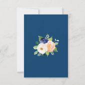 Modern Floral Blue koraal bruiloft Save The Date (Achterkant)