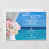 Modern Floral Blue Ocean Beach Bruiloft informatie Kaart (Voorkant)