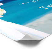 Modern Floral Blue Ocean Beach Vrijgezellenfeest S Poster (Hoek)