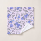Modern Floral Blue Roos Bad Handdoek (Wasdoekje)
