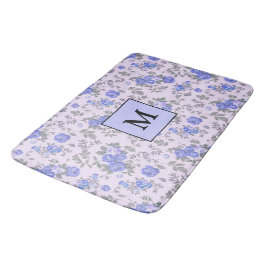 Modern Floral Blue Roos Badmat