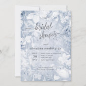 Modern Floral Blue & White Vrijgezellenfeest Kaart (Voorkant)