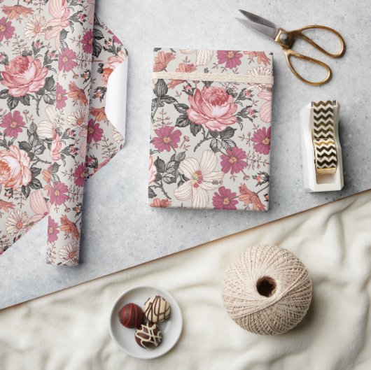 Modern  Floral Blush Cadeaupapier (Crafts)