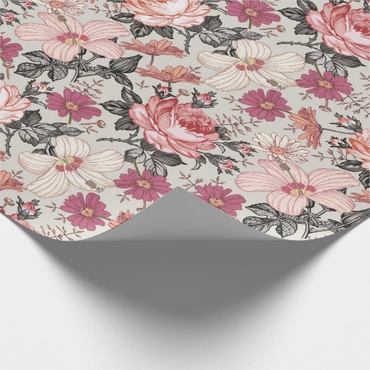 Modern  Floral Blush Cadeaupapier (Hoek)