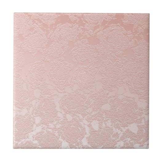 Modern Floral Blush Pink Patroon Tegeltje (Voorkant)