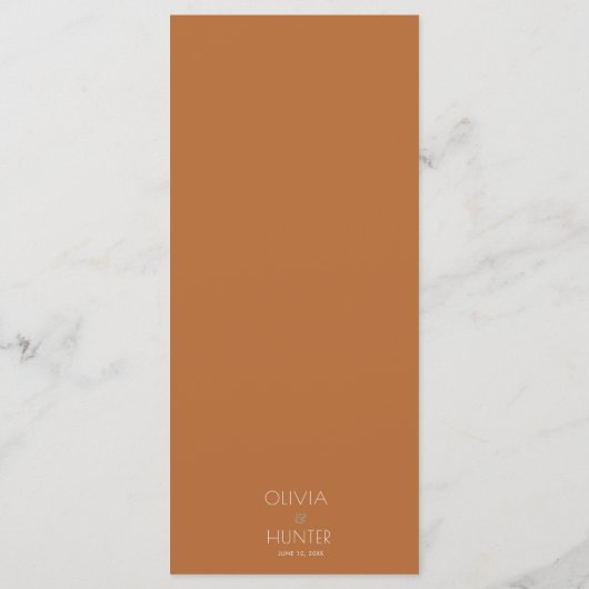 Modern Floral Bohemian Terracotta Wedding Menu (Achterkant)