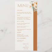 Modern Floral Bohemian Terracotta Wedding Menu (Voorkant)