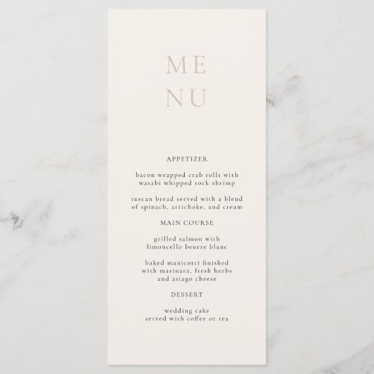 Modern Floral Bohemian Wedding Menu (Achterkant)