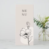 Modern Floral Bohemian Wedding Menu (Staand voorkant)