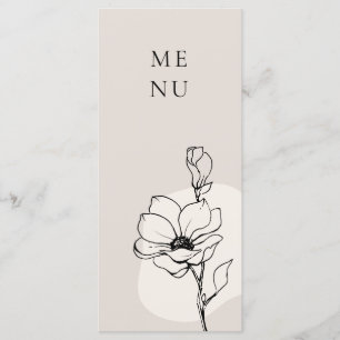 Modern Floral Bohemian Wedding Menu