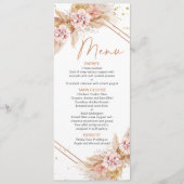 Modern Floral Boho met Pampas Grass Menu (Voorkant)