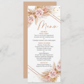 Modern Floral Boho met Pampas Grass Menu (Voorkant / Achterkant)