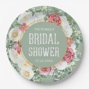 Modern Floral Boho Vrijgezellenfeest Decoratief Papieren Bordje
