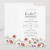 Modern Floral Boho Vrijgezellenfeest Kaart (Voorkant / Achterkant)