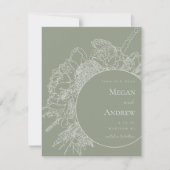 Modern Floral Boquet Save the Date (Voorkant)