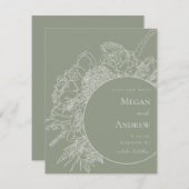 Modern Floral Boquet Save the Date (Voorkant / Achterkant)