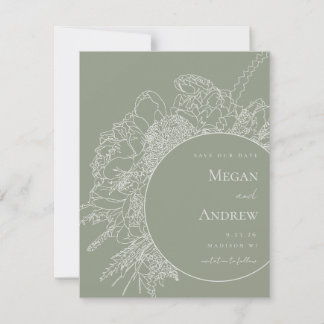 Modern Floral Boquet Save the Date