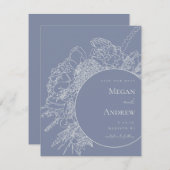 Modern Floral Boquet Save the Date (Voorkant / Achterkant)