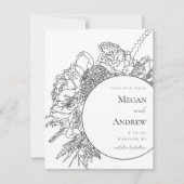 Modern Floral Boquet Save the Date (Voorkant)