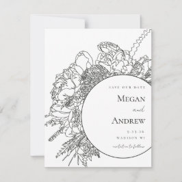 Modern Floral Boquet Save the Date