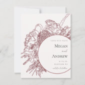 Modern Floral Boquet Save the Date (Voorkant)