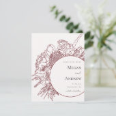 Modern Floral Boquet Save the Date (Staand voorkant)