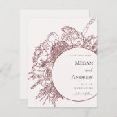 Modern Floral Boquet Save the Date (Voorkant / Achterkant)