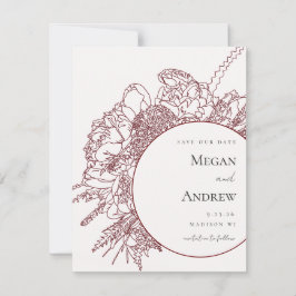 Modern Floral Boquet Save the Date