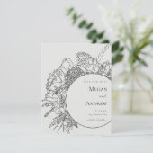 Modern Floral Boquet Save the Date (Staand voorkant)