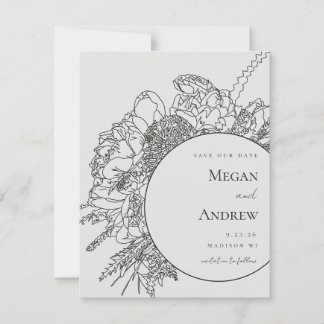 Modern Floral Boquet Save the Date