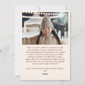 Modern Floral Border Warm Red Christmas Photo Feestdagenkaart (Achterkant)