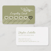 Modern Floral Botanic Line-art Logo Loyalty Kaart (Voorkant / Achterkant)