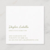 Modern Floral Botanic Line-art Logo Olive Green Vierkante Visitekaartje (Achterkant)