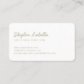 Modern Floral Botanic Line-art Logo Olive Green Visitekaartje (Achterkant)