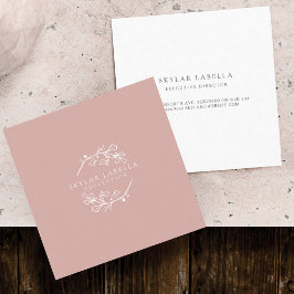 Modern Floral Botanic Line-art Logo Wreath Visitekaartje