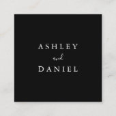 Modern Floral Botanical Black and White Wedding Informatiekaartje (Achterkant)