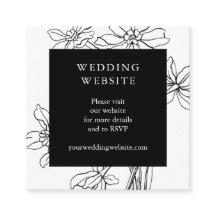 Modern Floral Botanical Black and White Wedding