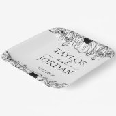 Modern Floral Botanical Border Wedding  Papieren Bordje (Gebogen)