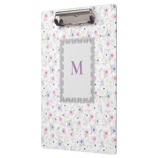 Modern Floral Botanical Waterverf Pattern Lavende Klembord (Links)