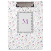 Modern Floral Botanical Waterverf Pattern Lavende Klembord (Voorkant)