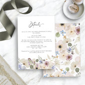 Modern Floral Botanical Wedding Informatiekaartje