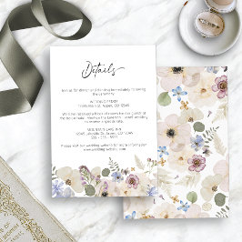 Modern Floral Botanical Wedding Informatiekaartje