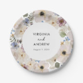 Modern Floral Botanical Wedding Papieren Bordje (Voorkant)