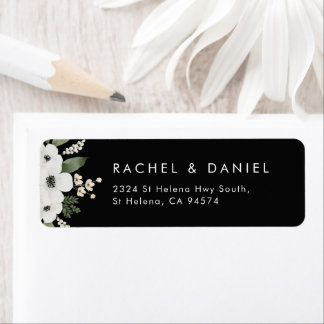 Modern Floral Botanical Wedding Return Address Etiket
