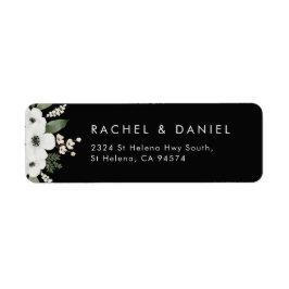 Modern Floral Botanical Wedding Return Address Etiket
