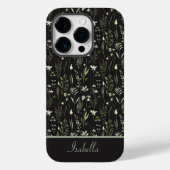  Modern Floral Botanisch Groen en Zwart Case-Mate iPhone Case (Achterkant)