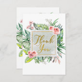 Modern Floral Botanische Elegant Chic Dank je Bedankkaart (Voorkant / Achterkant)