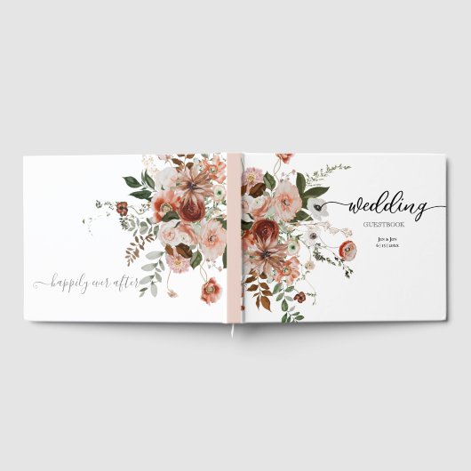 Modern Floral Bouqet Wedding Guest Book Gastenboek (Volledig)
