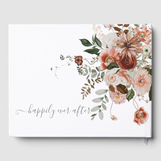 Modern Floral Bouqet Wedding Guest Book Gastenboek (Achterkant)