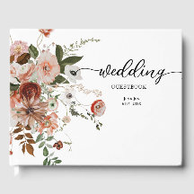 Modern Floral Bouqet Wedding Guest Book